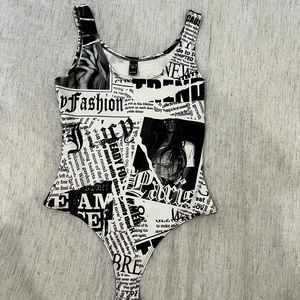Windsor Newspaper Print Bodysuit